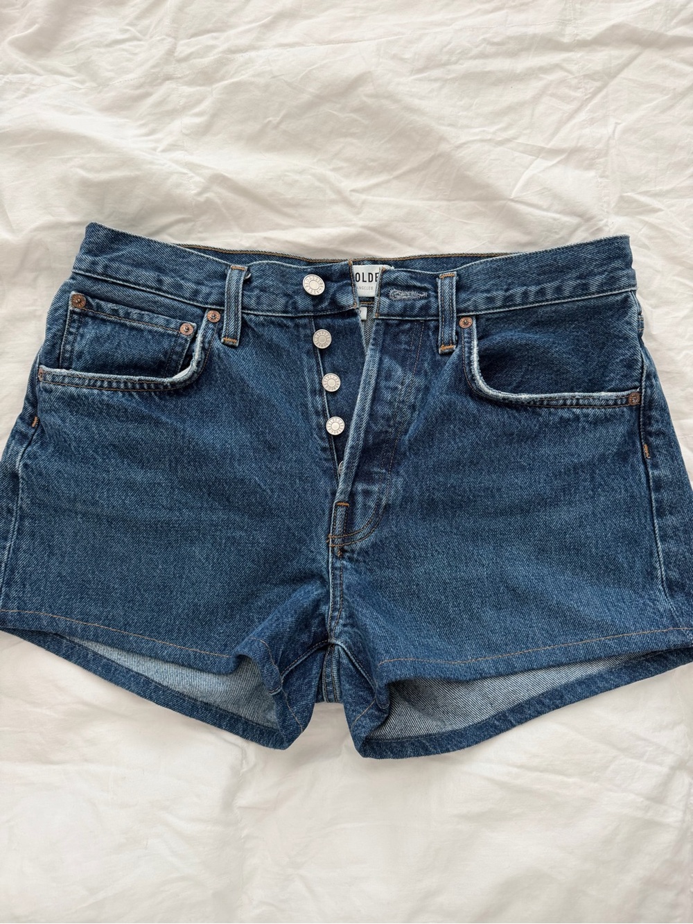 AGOLDE Women’s Parker High-Rise Denim Shorts size 27 in ENAMOUR